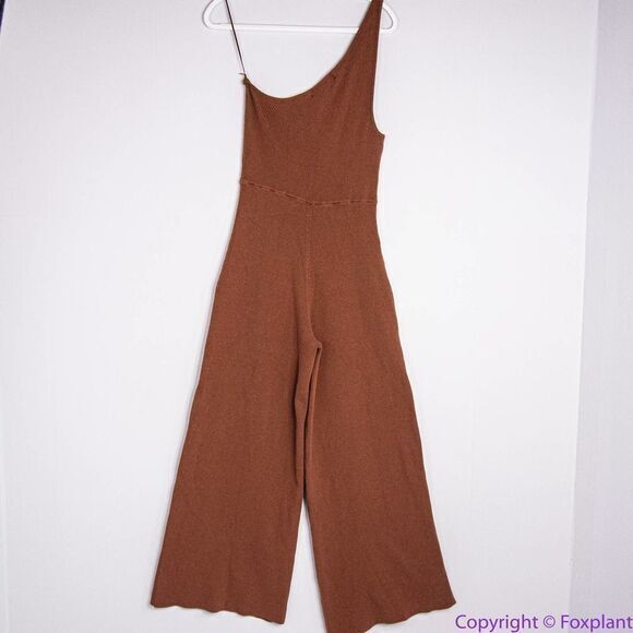 NEW FREE PEOPLE BEACH WAVERLY SWEATER ONE PIECE RIBBED ONE SHOULDER JUMPSUIT, L - Picture 8 of 16